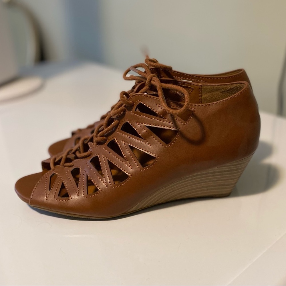 Lace up wedges